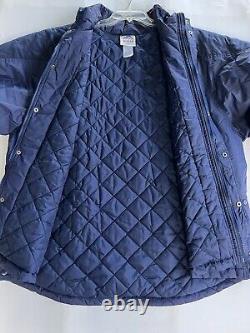 Vintage Adidas Jacket Mens Size XL Navy Quilted Trefoil 3 Stripes Full Zip NWT