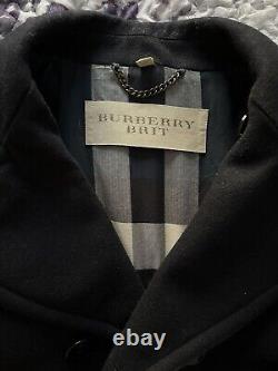 Vintage BURBERRY Men's Winter Double Breasted PEACOAT Navy Blue, Size XXL $1495