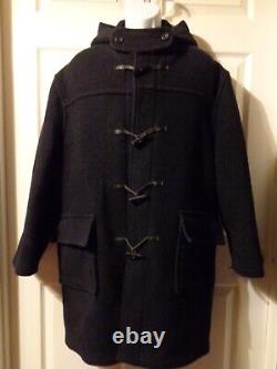 Vintage BURBERRY Toggle Duffle Coat Dark Navy Size L (Fits XL) FREE SHIPPING