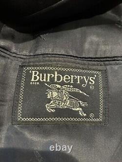 Vintage BURBERRYS 44/46 NAVY Wool Blazer Sport Coat Jacket USA Union Made C23