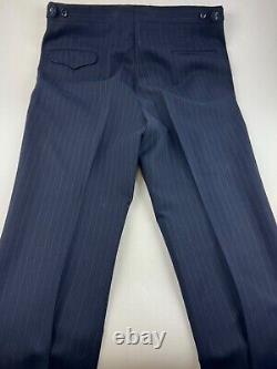 Vintage Bill Fogarty Halston Mens 42L Navy USA Wool 2 Piece Suit With Pants 36x31