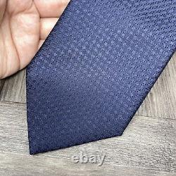 Vintage Brioni Tie Blue Navy Geometric Italy 100% Silk Necktie Formal 60 x 3.5