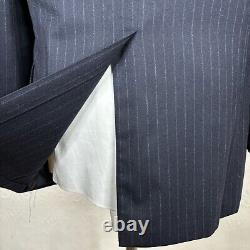 Vintage Brooks Brothers 2 Piece Suit Mens 40R 34x31 Navy Stripe Flannel Soft