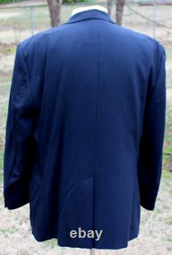 Vintage Brooks Brothers 46L Reg 100% Wool Navy Blazer Gold Buttons Made in USA