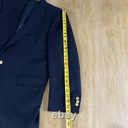 Vintage Brooks Brothers Blazer Mens 46L Long Wool Navy Golden Buttons Jacket