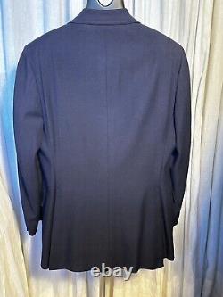 Vintage Brooks Brothers Mens Navy Blue Wool D Breasted Blazer Sz 40L Pre-owned