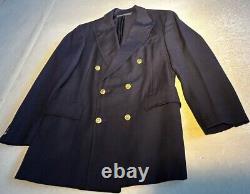 Vintage Brooks Brothers Mens Navy Blue Wool D Breasted Blazer Sz 40L Pre-owned