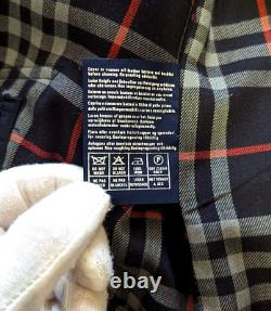 Vintage Burberry Rain Coat Mantel Cotton Navy Blue Mens Sz. 54 XL-XXL Winter Warm