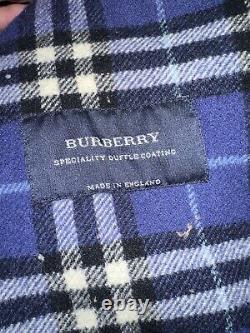 Vintage Burberrys 100% Wool Navy Blue Specialty Duffle Coating Toggles Size XXL