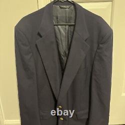 Vintage Burberrys Suit Jacket Mens 2 Button Blazer Navy Sport Dress Coat READ