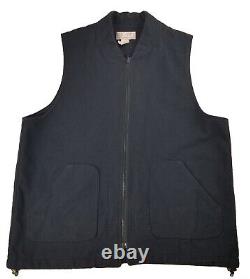 Vintage C. C. FILSON Mens XL 100% Virgin Wool Vest Navy Blue Hunting Full-Zip