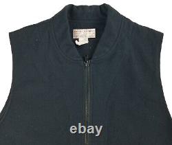 Vintage C. C. FILSON Mens XL 100% Virgin Wool Vest Navy Blue Hunting Full-Zip