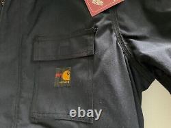 Vintage Carhartt Jacket Flame Resistant Duck Navy Large NWT Union Made in USA