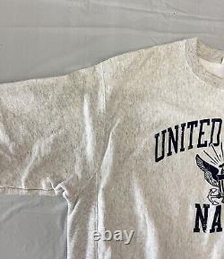 Vintage Champion US Navy Sweatshirt Extra Large Gray Blue Mens Reverse Weave