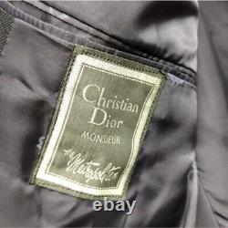 Vintage Christian Dior Monsieur Wool Blazer Mens 40R Navy Blue Double Breasted