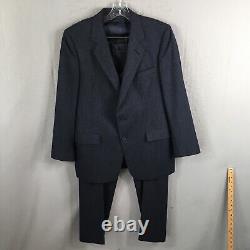 Vintage Christian Dior Suit Mens 40 Navy Blue Pinstriped 3 Piece Wool USA Made