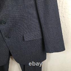 Vintage Christian Dior Suit Mens 40 Navy Blue Pinstriped 3 Piece Wool USA Made