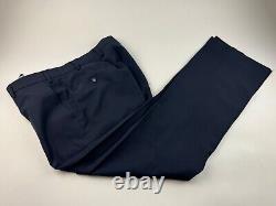 Vintage Classic Directions Mens 42L Navy Blue 2 Piece Suit With Dress Pants 36x32