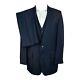 Vintage Comfort Three Piece Suit Mens 42l 36x35 Solid Navy 1970s Polyester