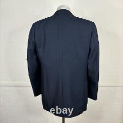 Vintage Comfort Three Piece Suit Mens 42L 36x35 Solid Navy 1970s Polyester