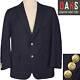 Vintage Daks Navy Blue Wool Blazer Sport Coat Suit Jacket, Gold Logo Buttons 46