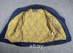 Vintage Derby of San Francisco Bomber Jacket Men's 40 Med Navy Blue Gold Paisley