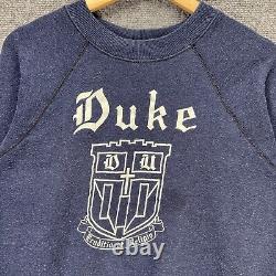 Vintage Duke University Sweatshirt Mens Medium Navy Spell Out 60s College