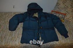 Vintage Eddie Bauer Goose Down Hooded Puffer Jacket Coat Mens Medium Navy Parka