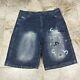 Vintage Evisu Jean Shorts Mens 42 Genes Multi Pocket Y2k Baggy Grunge Skateboard