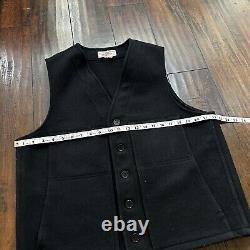 Vintage Filson Wool Vest Mens Size 42 Mackinaw Dark Navy Black USA Made