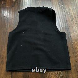 Vintage Filson Wool Vest Mens Size 42 Mackinaw Dark Navy Black USA Made