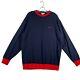 Vintage Gucci Mens Sweatshirt Size Xl Navy Blue Red Trim Embroidered Logo Cotton