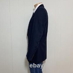 Vintage Halston Suit Mens 38R Navy Blue Chalk Stripe 2B Wool 2 Piece Pants 30x30
