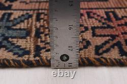 Vintage Hand-Knotted Area Rug 3'4 x 11'7 Traditional Wool Carpet