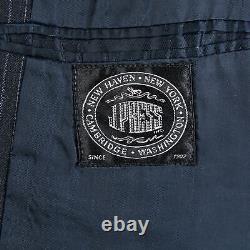 Vintage J Press Suit Mens 42L Pressidential Navy Blue Pinstripe Wool 3/2 Roll