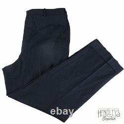 Vintage J Press Suit Mens 42L Pressidential Navy Blue Pinstripe Wool 3/2 Roll