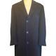 Vintage Lauren Ralph Lauren Navy Blue Cashmere Wool Blend Long Mens Coat