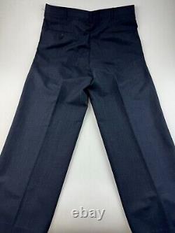 Vintage Mens 39R Navy Blue Plaid USA Wool 2 Piece Suit With Dress Pants 32x29