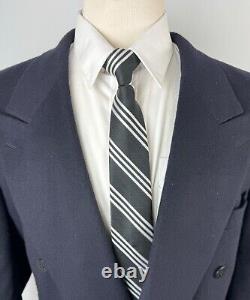 Vintage Mens 46R Navy Italy Soft 100% Cashmere Blazer Sport Coat Suit Jacket
