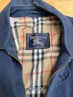 Vintage Mens Burberry Navy Blue Insignia Jacket Novacheck lining L