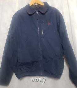 Vintage Mens Polo Ralph Lauren Navy Full Zip Collared Jacket Size Large