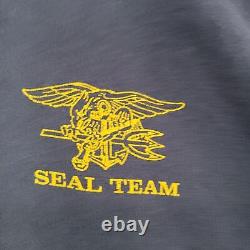 Vintage NAVY SEAL Seal-Team Training Shirt Mens Small Blue Yellow Reversible Tee