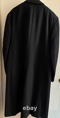 Vintage Neiman Marcus Cashmere Loro Piana Mens Top Overcoat Sz 42 Long Navy Blue