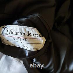 Vintage Neiman Marcus Cashmere Loro Piana Mens Top Overcoat Sz 42 Long Navy Blue