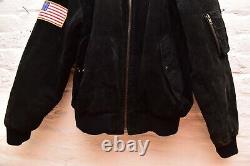 Vintage New Crew US Navy Genuine Leather Patch Coat Jacket Mens Medium