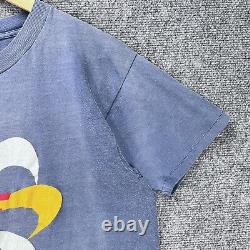 Vintage Nike Shirt Mens Small Navy 70s Pinwheel Swoosh Logo Sports Faded