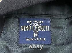 Vintage Nino Cerruti Mens 42S Navy USA Double Breast 2 Piece Suit With Pants 34x28