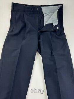 Vintage Nino Cerruti Mens 42S Navy USA Double Breast 2 Piece Suit With Pants 34x28