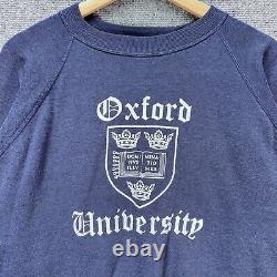 Vintage Oxford University Sweatshirt Mens XL Navy Spell Out 60s College Script