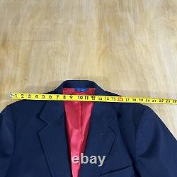 Vintage Pendleton Blazer Mens 44S Short Wool Navy Metal Buttons Sport Jacket